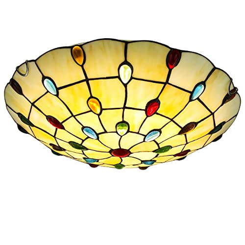 Plafonnier encastré cristal LED luminaire vintage de 50 cm