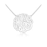 Monogram Necklace - 1 inch monogram necklace sterling silver - Personalized Monogram - Custom Monogram - Initial Necklace - Made in USA