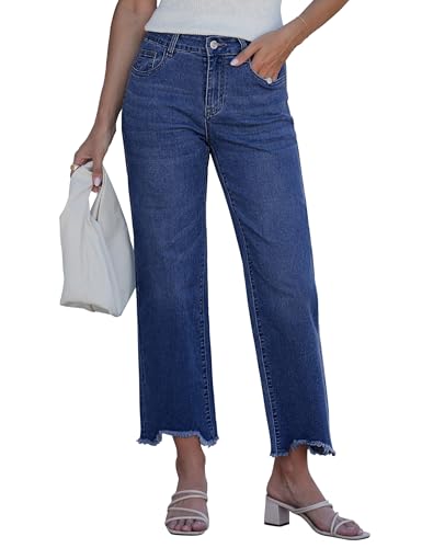 luvamia Stretchy Straight Leg Jeans for Women Denim Trendy Mid