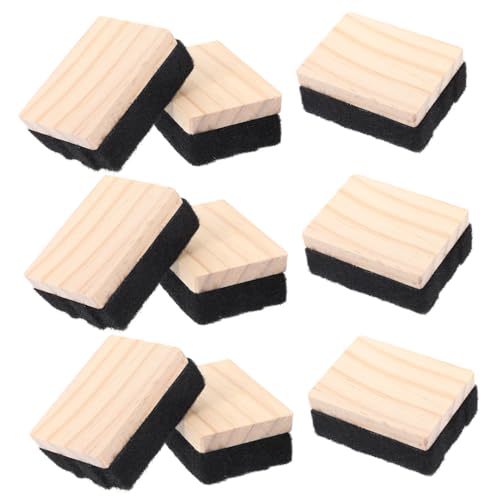 KICHOUSE 12pcs Wooden Blackboard Eraser Set Mini Erasers Bulk for Classroom Whiteboard Dry Erase Board