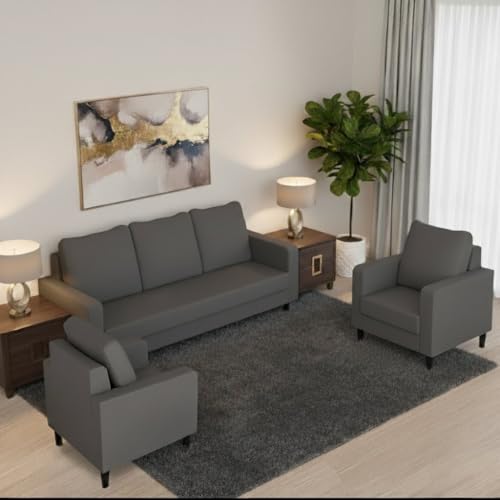 Image of The MM Furniture store Premium Fabric Sofa - Ash (3+1+1 Seater)