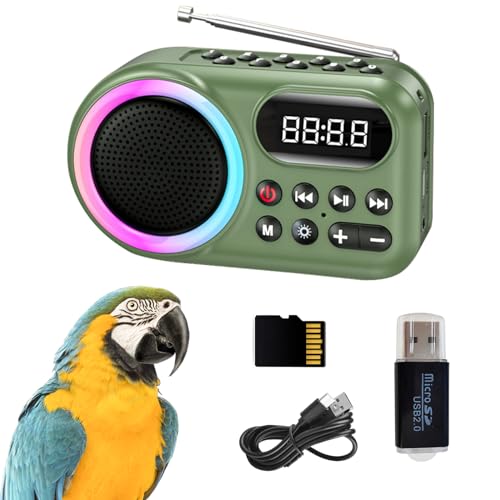 LUKHMELF Bird Toys,Parrot Learning Machine,Talking Parrot Toy,Teach Talking, Whistling, and Singing and You Can Record It Yourself,Bird Training Toys for African Grey,Macaws,and Other Bird Species.