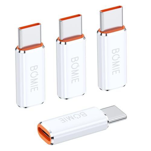 BOMIE Light-ning to USB C Adapter 4Pack,PD Fast Charging and Data Transfer,USB C Charger Connector Cable for M-acBook,Phone 15/16/17 Pro Max,Pad,G-alaxy,X-peria,No for Headphone/OTG/Flash Drive/Pencil