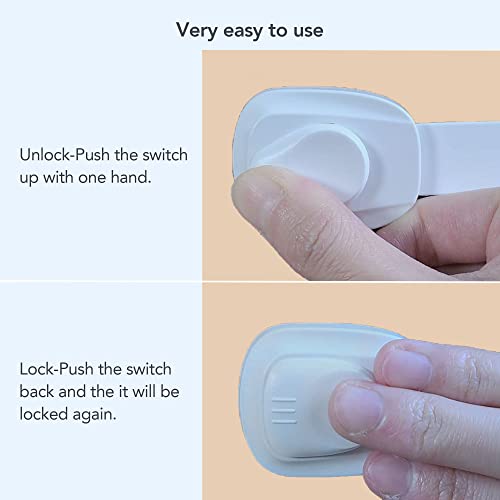 Moonybaby Universal Child Safety Strap Locks For Cabinets, Drawers, Toilet, Fridge & More, 6 Pack, White #TOP4