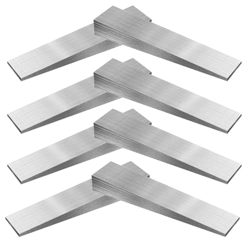 8PCS Metal Wedge Shims Triangle Flange Wedge Steel Wedges for Welding Silver Metal Flange Wedge Pipe Fitting Welding Tool 4 x 0.8 x 0.5 inch Steel Wedge Set