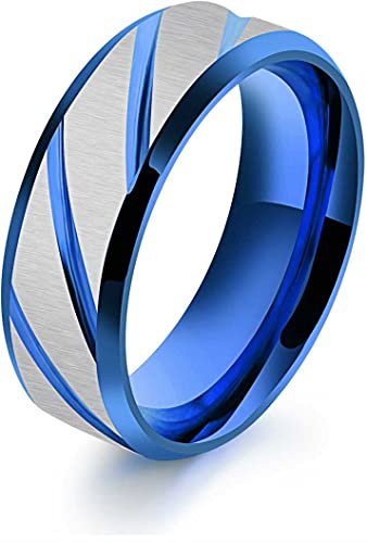 Image of MEENAZ Titanium Stainless Steel Stylish adjustable size proposal Couple band thumb Silver Platinum Blue combo Finger Ring for Men Mens couples gents unisex Boys Boyfriend MEN RINGS-AM051