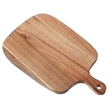 BESTYASH Tabla de Cortar Madera Acacia con Colgante Antideslizante para Cocina Servir Queso y Frutas Resistente y Fácil de Limpiar para Preparación y Eventos al Aire
