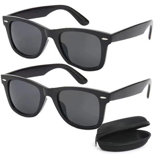 Lunisk Vision Correction Glasses 2-Pack with Cases (Black)
