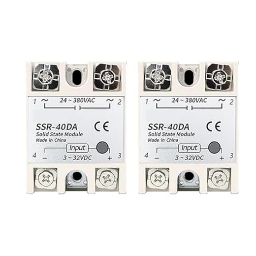 2 piecs SSR Halbleiterrelais Solid-State-Relaismodul SSR-40DA, Solid State Relais 3-32VDC Ausgang 24-380VAC 40A Kühlkörper