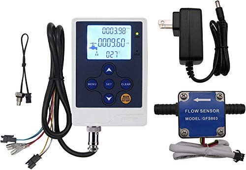 DIGITEN Medidor de control de flujo de agua con pantalla LCD, controlador cuantitativo de líquidos + medidor de flujo de combustible G38 pulgadas,