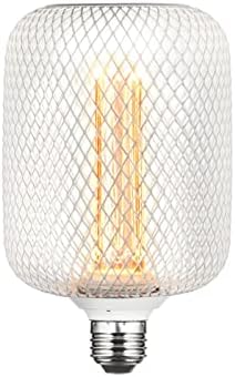 Next Glow Decorative Light Bulb White Metal Cage Cylinder Led Light Bulbs 3.5W E