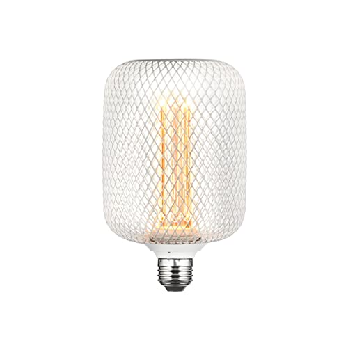 Next Glow Decorative Light Bulb White Metal Cage Cylinder Le