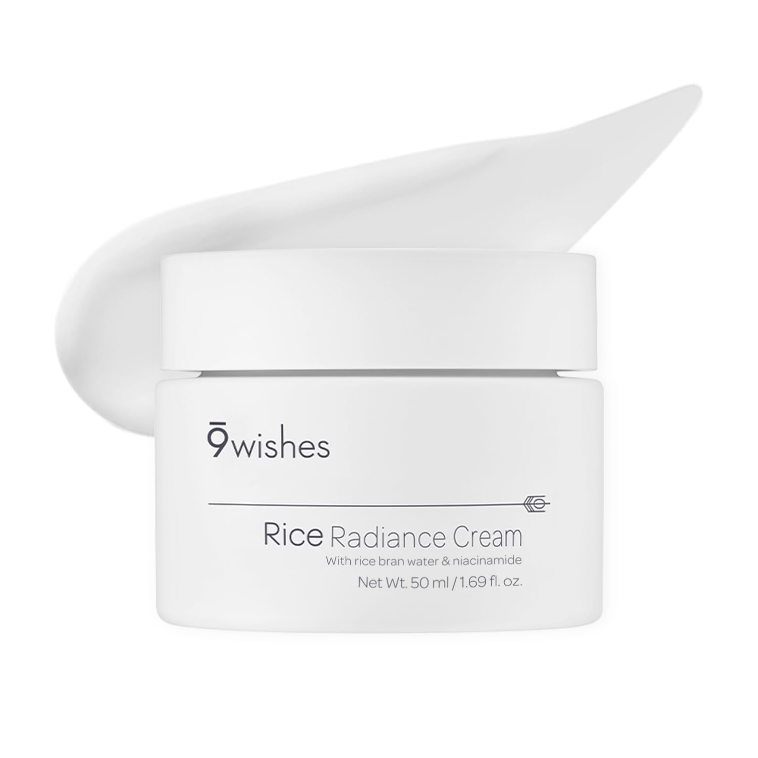 9 wishes Rice Radiance Cream- Korean Face Moisturizer and Face Cream with Rice Bran Water, Hydrating Moisturizing Cream for Dry Skin, Improves Skin Texture and Glow- 50ml / 1.69 fl. oz.