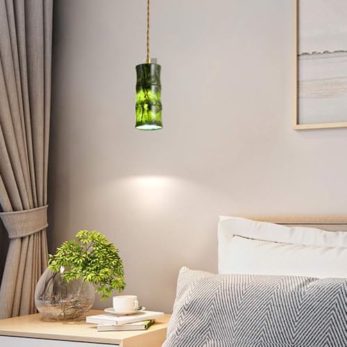 Lámpara de alabastro verde regulable: iluminación de techo en latón 3