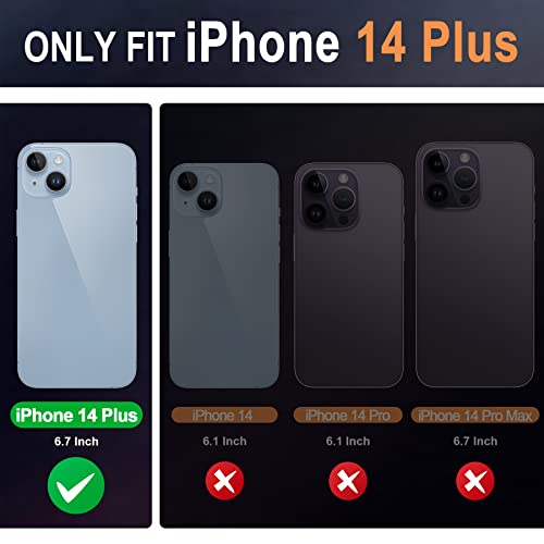 Shieldon Case For Iphone 14 Plus 5G 2022, Genuine Leather Durable Flip Wallet Kickstand Rfid Blocking Card Holder Case Magnetic Protective Case Compatible With Iphone 14 Plus 6.7" - Brown #TOP1