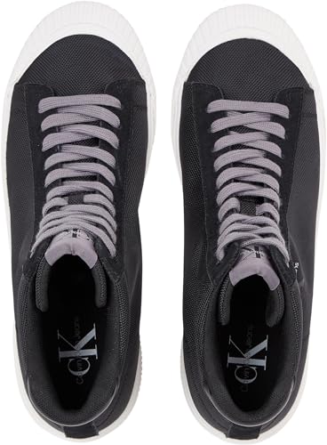 Calvin Klein Jeans Herren Vulcanized Sneaker Skater Schuhe, Schwarz (Black/Bright White), 43 – Ansicht 4