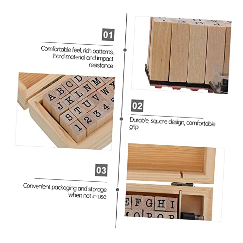 Kjhbv 1 Box/36Pcs Alphanumeric Stamp Wooden Stamps Mini Scrapbook Retro Decor Vintage Decor Letter Wood Stamp Woodsy Decor Letter Number Seal Alphabet And Number Seal Diary Planner Stamp #TOP1