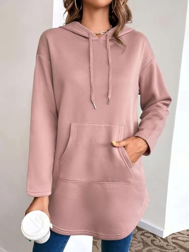 Image of KOTTY Women's Solid Smoky Pink Fleece Sweatshirt