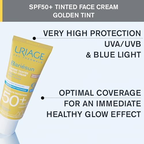 Uriage Bariesun Golden Getönte Creme LSF50+ - Goldene Tönung - Leicht - Nahtlos verblendbar für ein ges&es Strahlen - Trockener Griff… – Ansicht 3