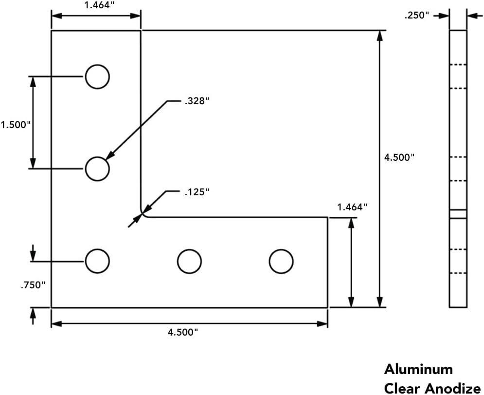 8020, 4481 with 3607 and 3678 Stainless Steel SS Hardware Bundle, 15 Series, Aluminum 5 Hole L Flat Plate Bracket for 80/20 1.5" T Slot Extruded Aluminum Extrusion, 10 Plates Plus Hardware