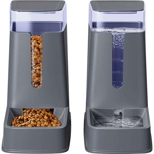 Automatischer Futterspender für Katzen und Hunde, Schwerkraft-Hundefutter- und Wasserspender-Set für kleine, mittelgroße und große Haustiere, 3,5...