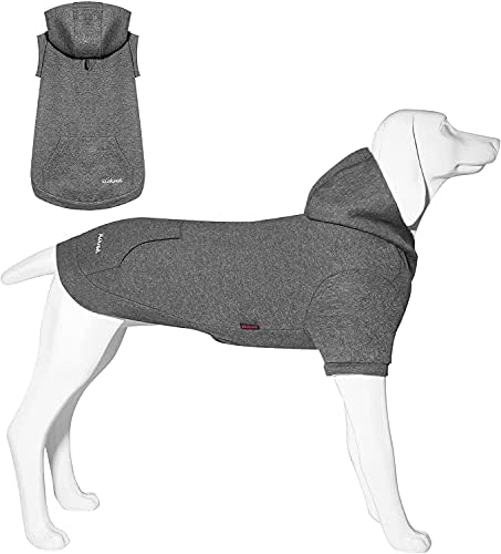 Kickred Basic Dog Hoodie Sweatshirts, Pet Clothes Hoodies Sweater with Hat and Leash Hole, Soft Cotton Outfit Coat for Large Medium Small Dogs, M