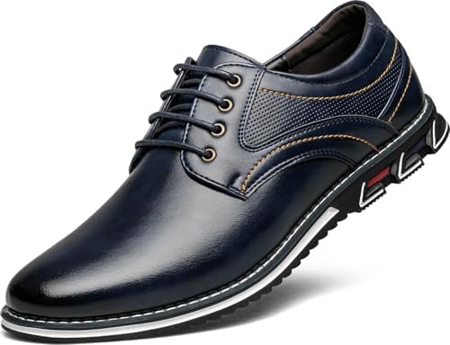 Men's Dress Shoes Comfort Soft Men Oxford Superior Flexural Leather Fashion  Dress Sneakers Business Casual Derby Shoe, Blue, 7.5 : Amazon.sg: Fashion