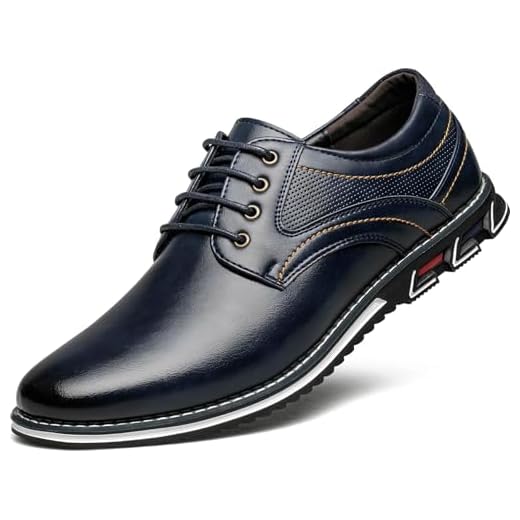 Sapato social masculino confortável macio Oxford de couro flexível superior moderno tênis casual para negócios, Azul, 42
