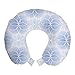 Produktbild ABAKUHAUS Geometrie Reisekissen Nackenstütze, Blume des Lebens Kunst, Schaumstoff Reiseartikel für Flugzeug und Auto, 30x30 cm, Hellblau