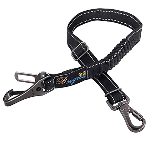 Cinturón Perro Coche, Cinturón Seguridad Perros Nylon Ajustable, Arnés para Doble Enganche Mosquetón con Cierre De Seguridad, 50-80Cm, para La Máxima Comodidad–Perros Grandes y Pequeños.