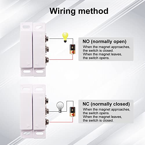Image of weideer 2pcs MC-31B Magnetic Reed Switch Wired Surface Mount Normally Open Closed NC NO Door Contact Sensor Alarm Magnetic Door Switch White