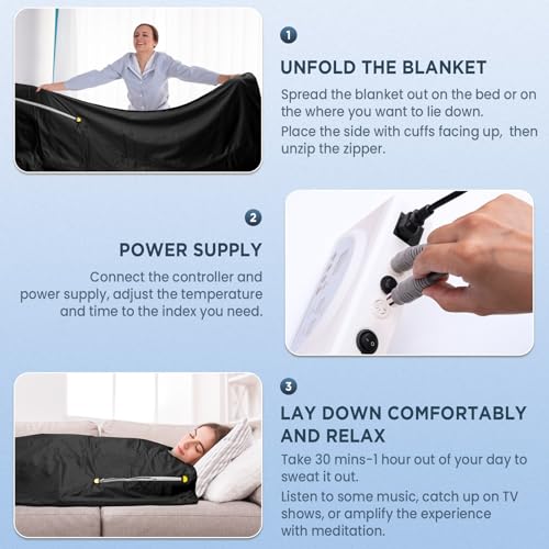 Tdt Sauna Blanket For Detoxification, Portable Far Infrared Sauna For Home Relaxation Infrared Blanket Sauna With 113-176℉ thumb #4