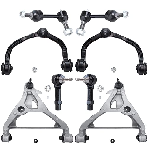 Image of Detroit Axle - 8pc Front End Kit for 2005-2006 Ford Expedition Lincoln Navigator [Standard Suspension], 4 Upper Lower Control Arms with Ball Joints 2 Outer Tie Rods 2 Sway Bars Replacement