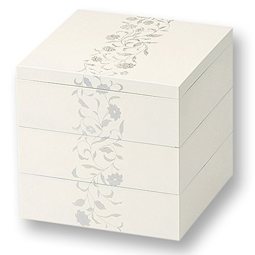 Amazon｜越前塗 アールデコ 三段重箱 ホワイト 914109｜重箱