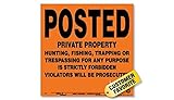 Voss Signs Orange Aluminum Posted Private Property Signs (25 Pack)