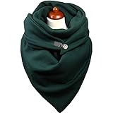 Herbests Damen Dreieckschal, Warme Schal mit Knopf Vintage Elegant Lässige Wickelschal Herbstschal Poncho Schal Soft Wrap Lange Stola Winterschal Warme Halswärmer Dreieckstuch Damenschal FüR Frauen