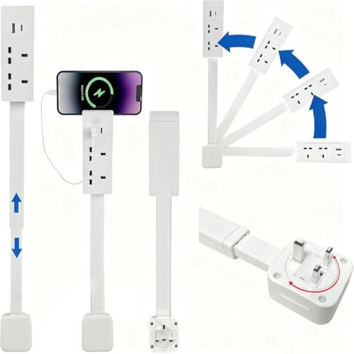 Enchufe Giratorio Extensible, Ampliable de 18 A 27,5 Pulgadas, con Un Alargador de Enchufe Giratorio de 180° Es Una Opción Ideal