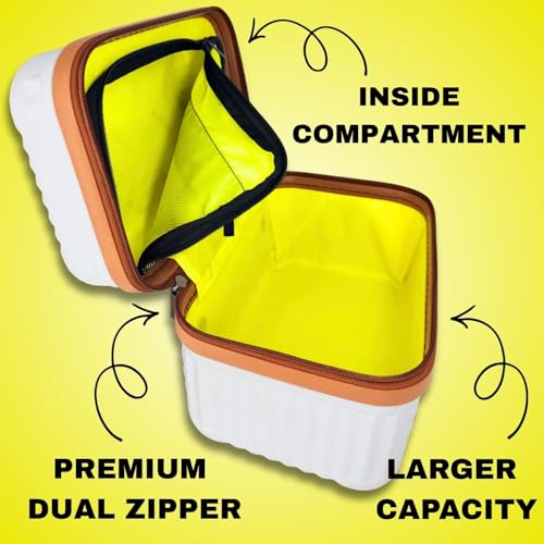 Image of Aliensware ABS Hard Shell Vanity Bag, Makeup Cosmetic Case Suitcase Organizer Box for Skincare, Jewellery,Clothes,Lipsticks,Nail Polishes,Perfume & Beauty Storage,Portable Travel Luggage for Women-BRW