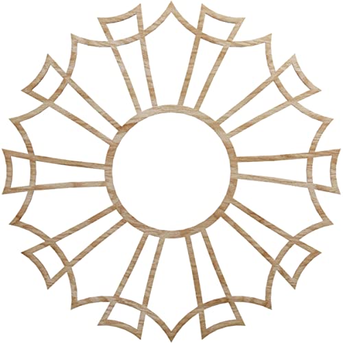 Image of Ekena Millwork 30 inchOD x 10 1 /2 inchID x 1 /4 inchT Augustus Wood Fretwork Pierced Ceiling Medallion, Red Oak