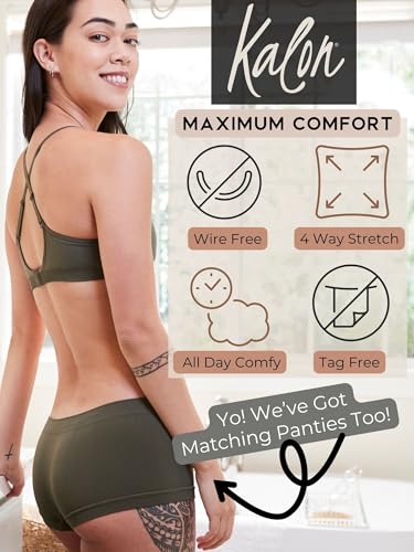 Image of Kalon Women's 4 Pack Demi Padded Bralette Wireless Comfortable Bra