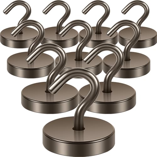 Image of Neosmuk Magnetic Hooks Steel Tube Design for Cruise,130lb+ Grey,10 Pack | Cruise Ship Essentials,Heavy Duty Magnett Hooks for Cabins, Refrigerator, Grill, Hanging, and Travel Extra Strong Must-Haves