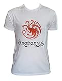 Manga Corta; Cuello redondo Camiseta Dracarys Hombre Niño Daenerys Targaryen Juego de Tronos Serie TV, Hombre - 3XL