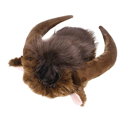 Disfraz de vaca para perro, disfraz de perro de 2 x 18 x 4 cm, peluca de cuerno de , disfraz de perro con sombrero de melena para perros medianos y grandes