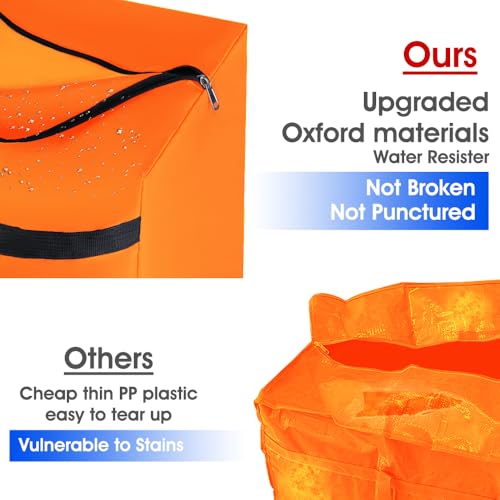 Duffle Bag for Travel, 24Gallons Bag Foldable Travel Duffel Bag Tote Carry on Luggage Duffle Overnight for Women and Men, Large Collapsible Waterproof Suitcase with Zippers and Handles, Orange3