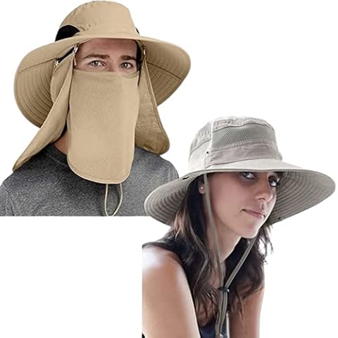 UPF 50+ Safari Hat and Fishing Hat with Flaps Premium Sun Protection and UV Hats for Men & Women Boonie Hats Bundle Cover