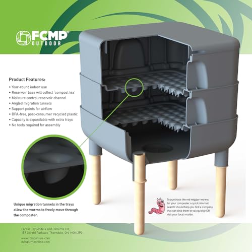 Image of FCMP Outdoor - The Essential Living Composter, 2-Tray Worm Vermicomposter Bin (HF-LC4000v2-GRN) Green