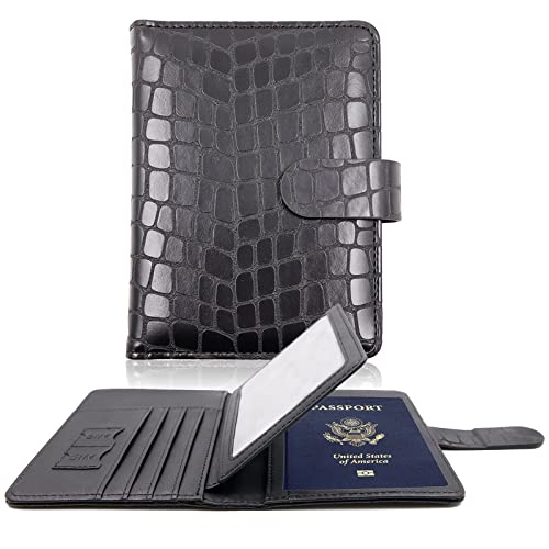Image of Melsbrinna Rfid Passport Holder for Travel women /Men, Cute Passport Wallet Rfid Blocking Card Slots, Rfid Passport Cover /CaseTravel Wallet, Passport Book Holder, Black2, Cute