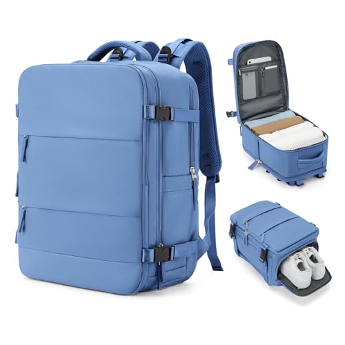 coowoz Mochila de viagem grande para mulheres e homens, mochila de mão, mochila de caminhada, imperm