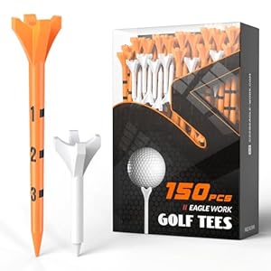 Professional 150 Pack Plastic Golf Tees (3-1/4″ & 1-1/2″), 4-Prongs Head Design to Reduce Friction & Side Spin, The Ultimate Gift for Golfers