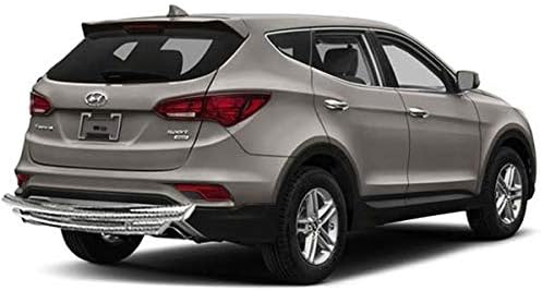 Black Horse Rear Bumper Guard Double Layer Stainless Steel Compatible with 2018-2023 Hyundai Santa Fe-CRDL-HY301S